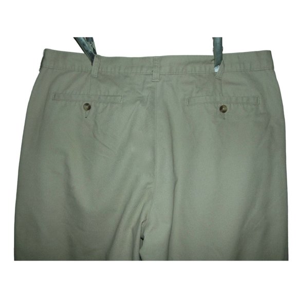 George Mens 38 X 33 Tan Barley Beige Khaki Pleated ClassicPants cotton/polyester - Picture 6 of 7